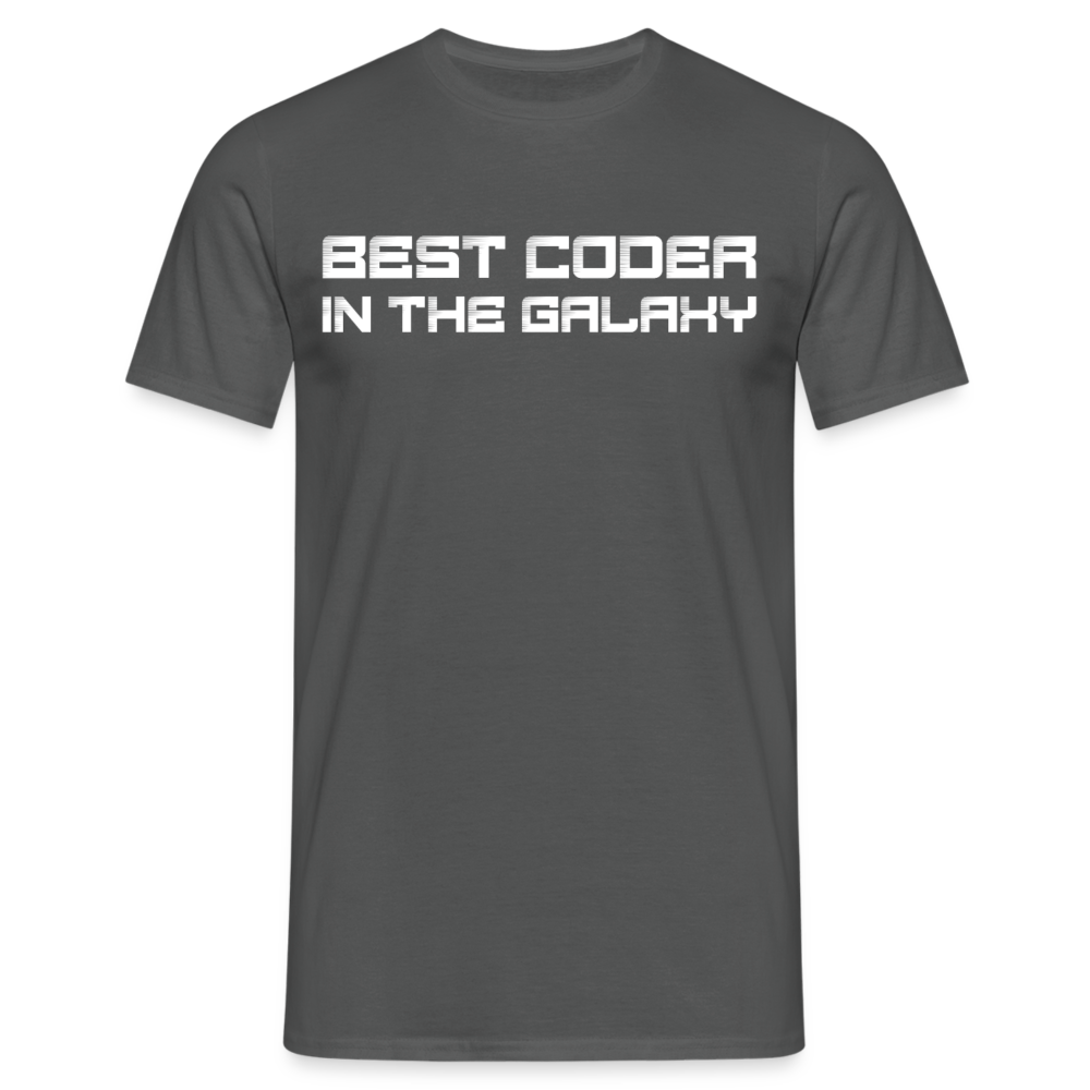 Männer T-Shirt "Best coder in the galaxy" - Anthrazit