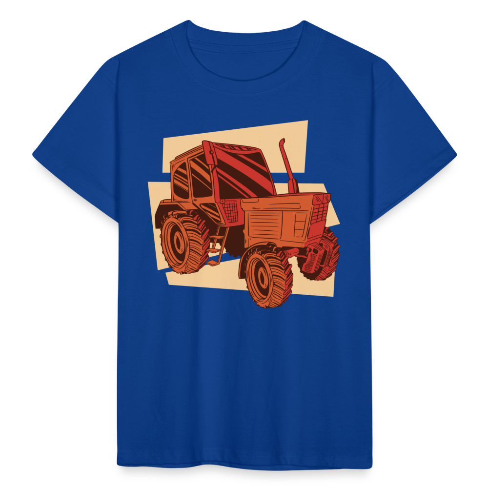 Kinder T-Shirt "Cooler roter Traktor" - Royalblau