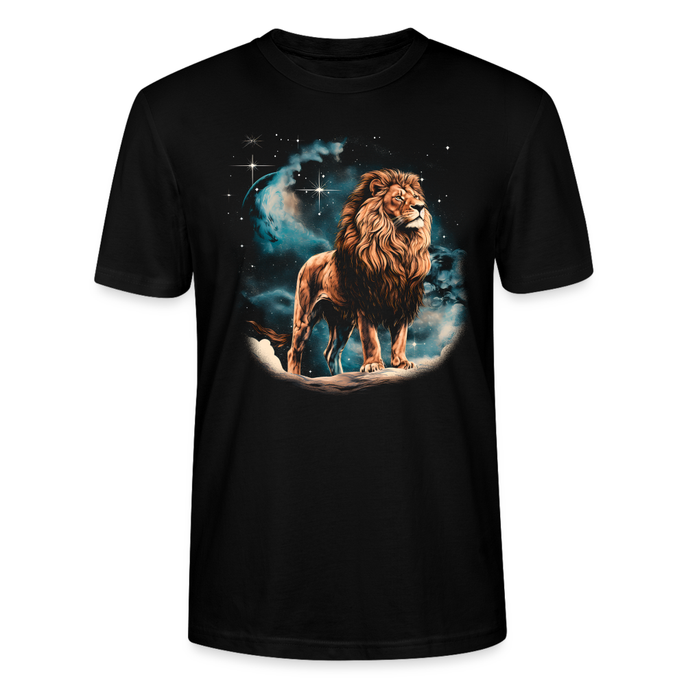 Männer Bio-T-Shirt "Löwe bei Nacht" - Schwarz