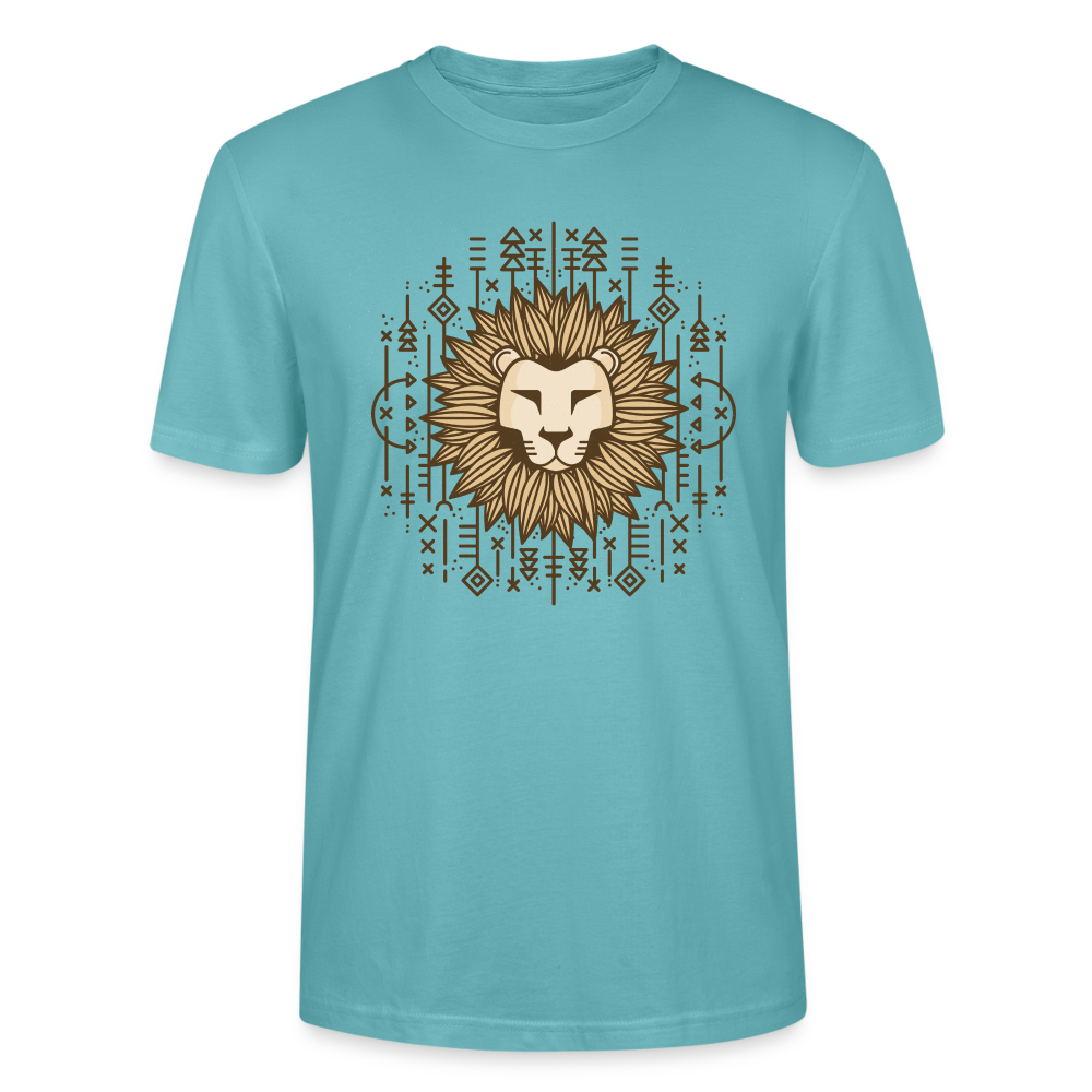 Männer Bio T-Shirt "Löwe im coolen Stil" - Pastelltürkis