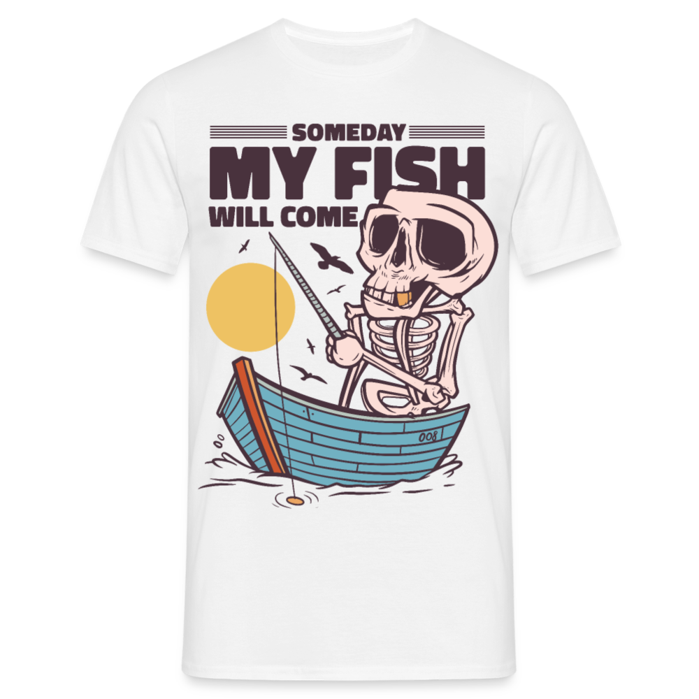 Männer T-Shirt "Someday my fish will come" - Weiß