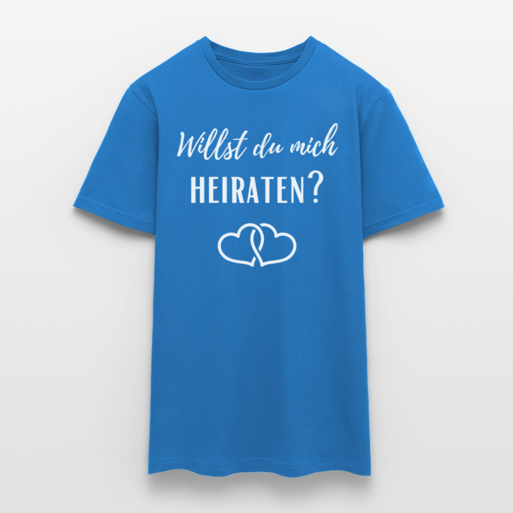 Männer T-Shirt "Willst du mich heiraten?" (2 Herzen) - Royalblau