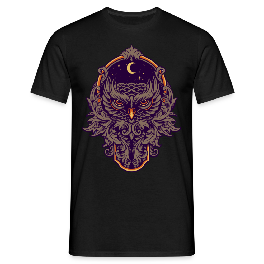 Männer T-Shirt "Coole Eule" - Schwarz
