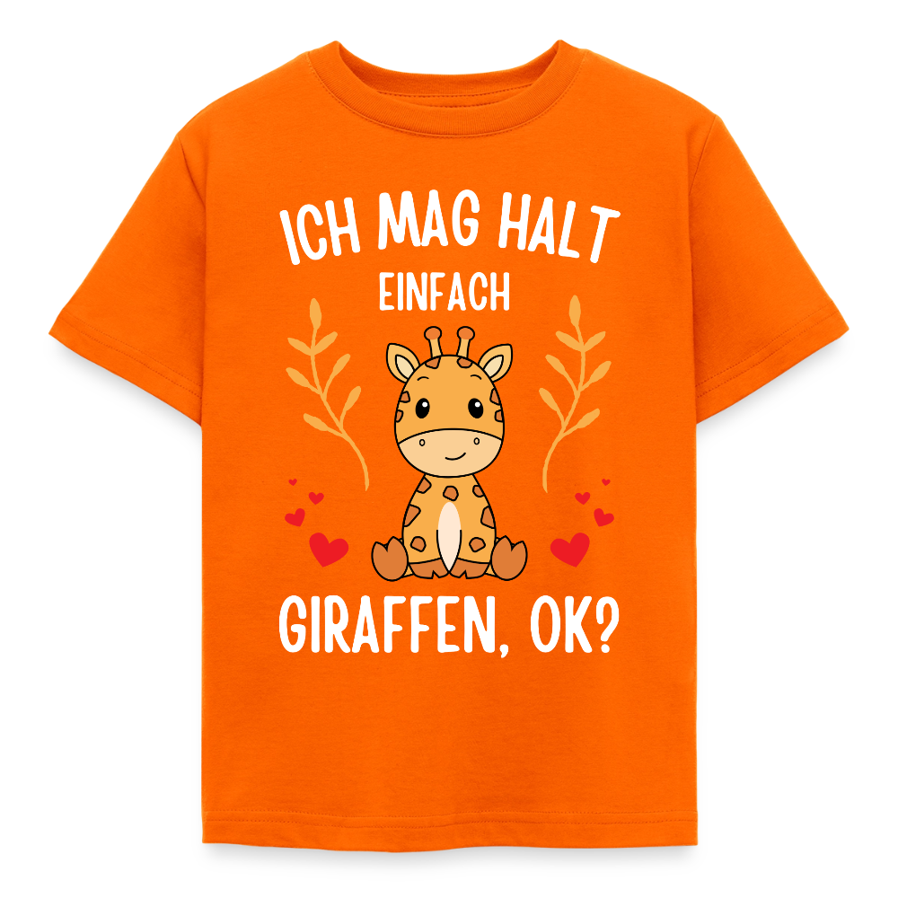 Kinder T-Shirt "Ich mag halt einfach Giraffen, ok?" - Orange