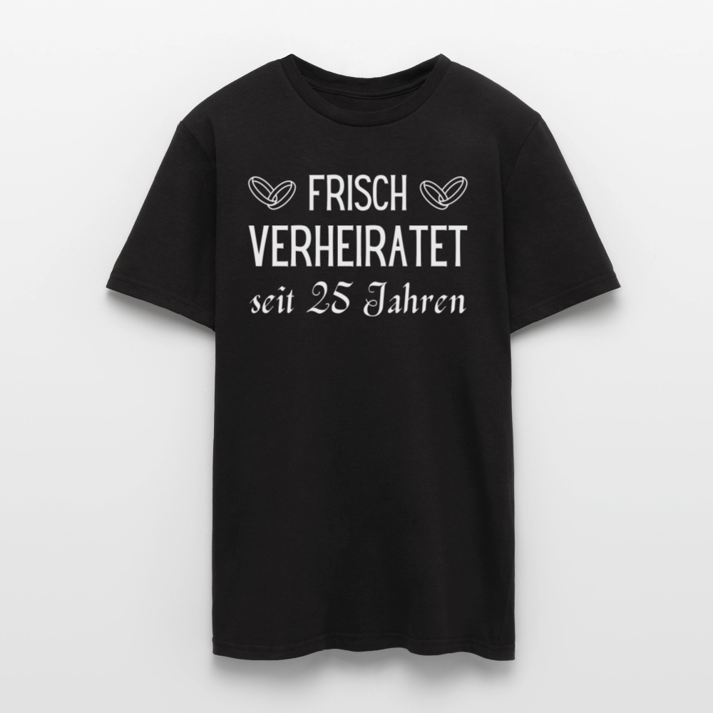 Männer T-Shirt "Frisch verheiratet seit 25 Jahren" - Schwarz