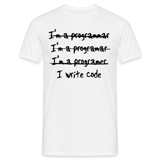 Männer T-Shirt "I write code" - Weiß