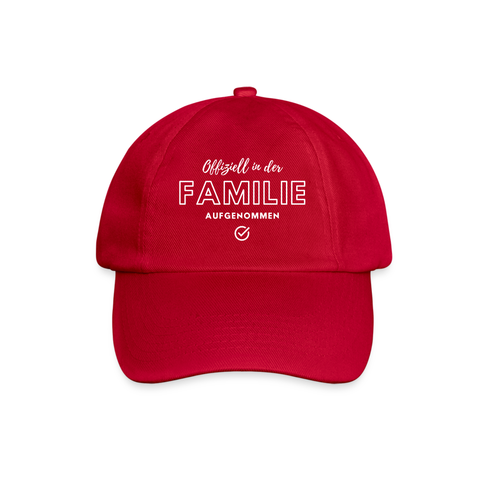 Baseballkappe "Offiziell in der Familie aufgenommen" - klassisch Rot