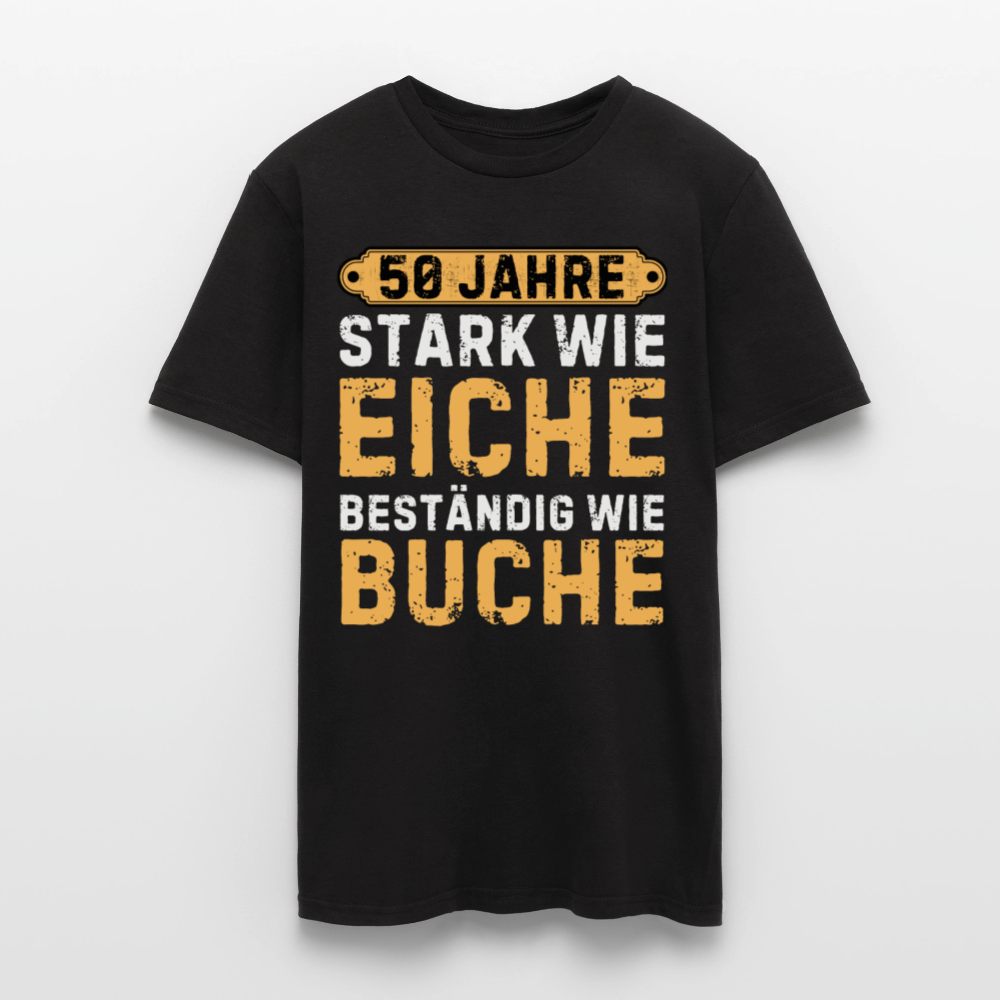 Männer T-Shirt "50 Geburtstag Holz" - Schwarz