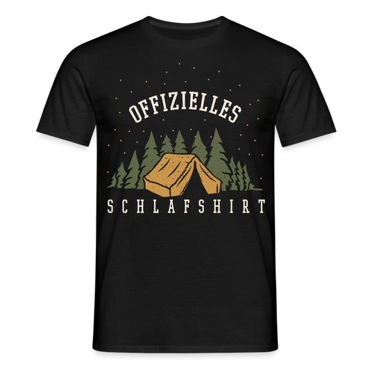 Männer T-Shirt "Offizielles Schlafshirt" (Fürs Campen) - Schwarz