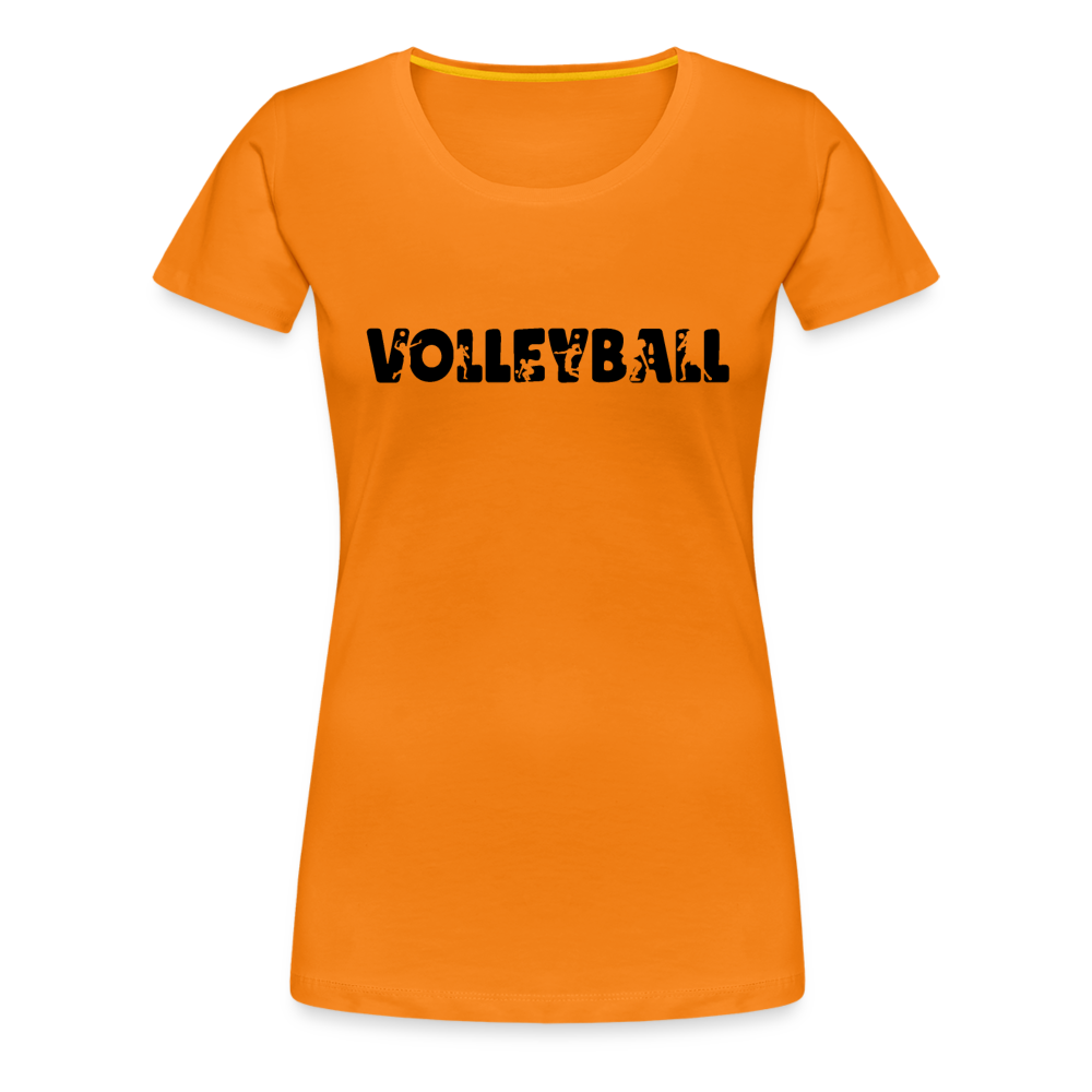 Frauen T-Shirt mit Volleyball Aufschrift - Orange