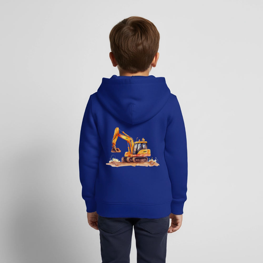 Kinder Kapuzenjacke "Bagger im Wasserfarben-Stil" - Royalblau