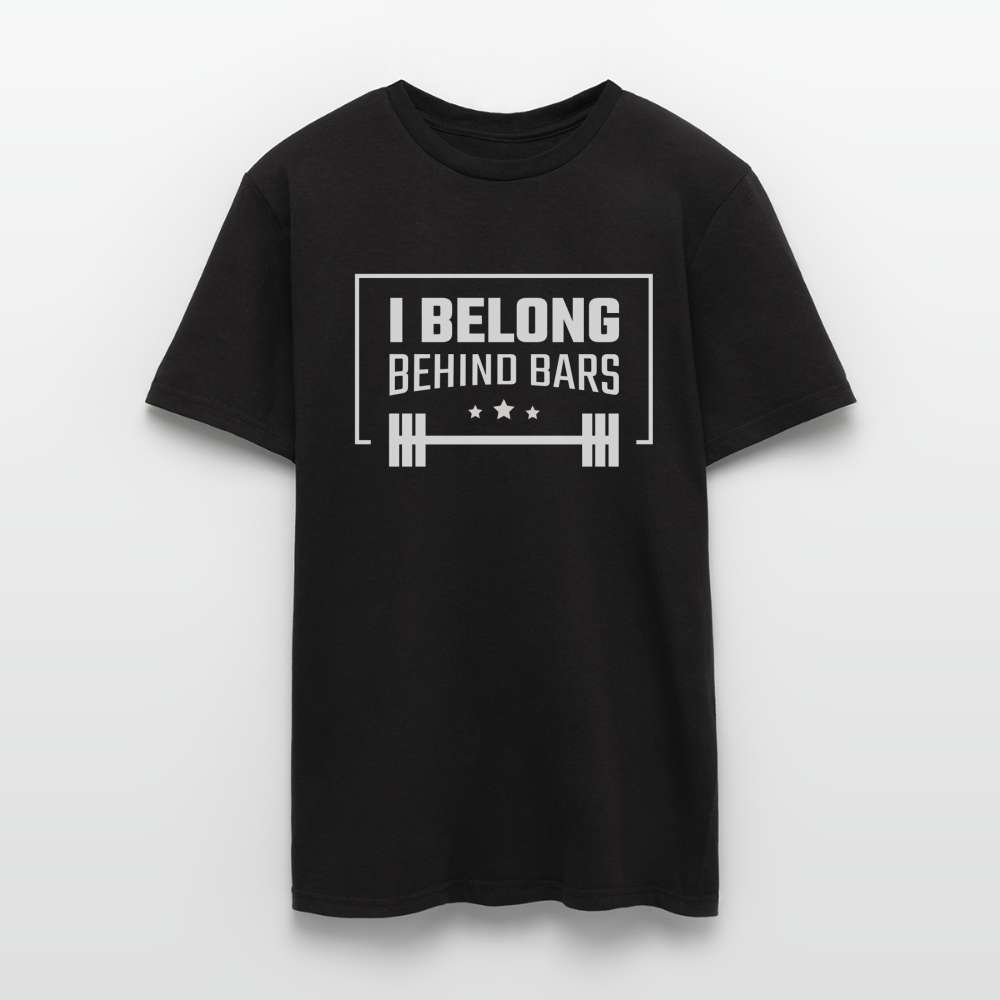 Männer T-Shirt "I belong behind bars" - Schwarz