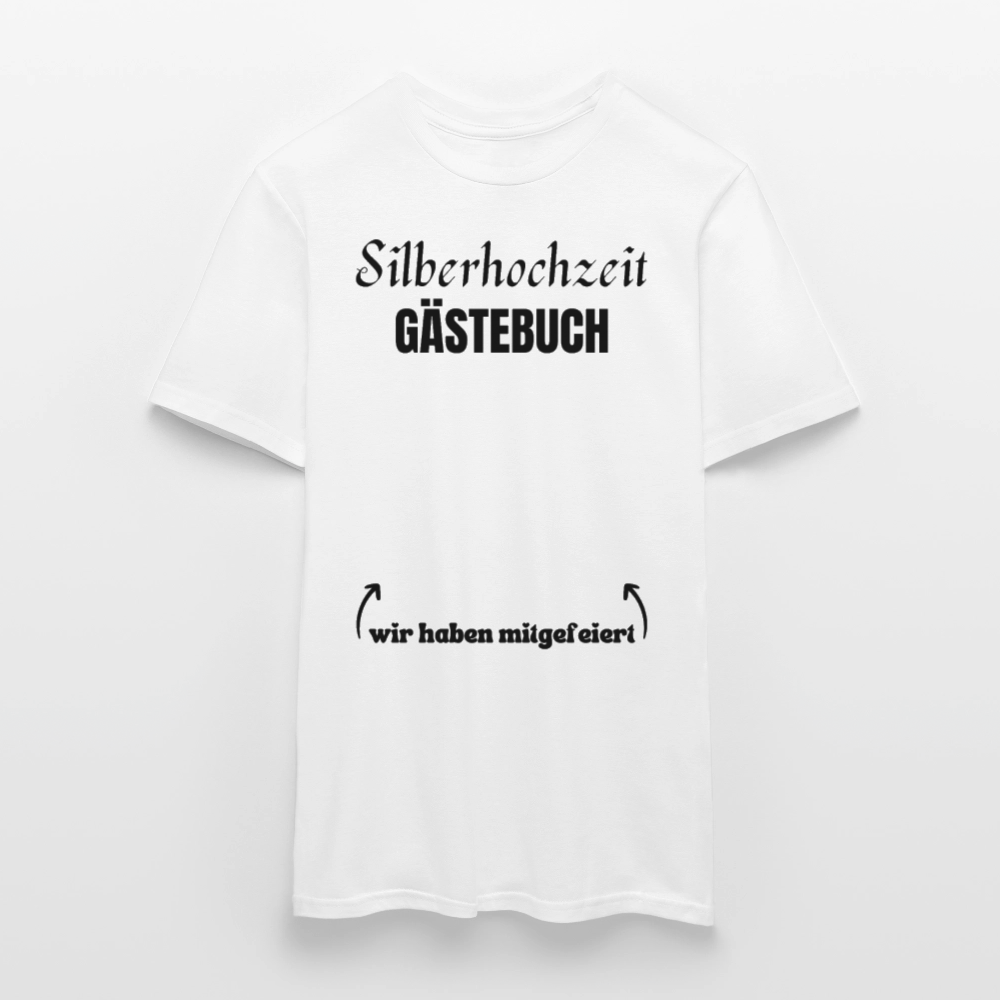 Männer T-Shirt "Silberhochzeit Gästebuch" - Weiß