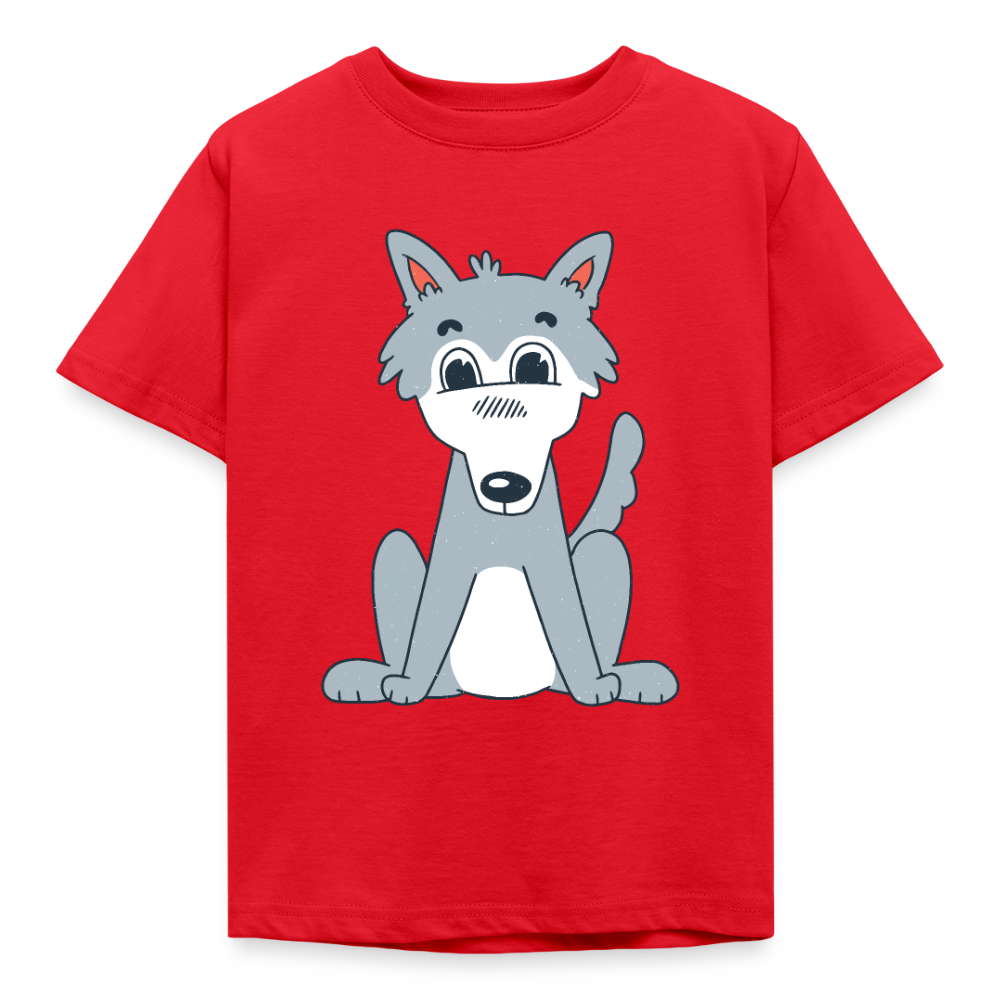 Kinder T-Shirt "Süßer Wolf" - Rot
