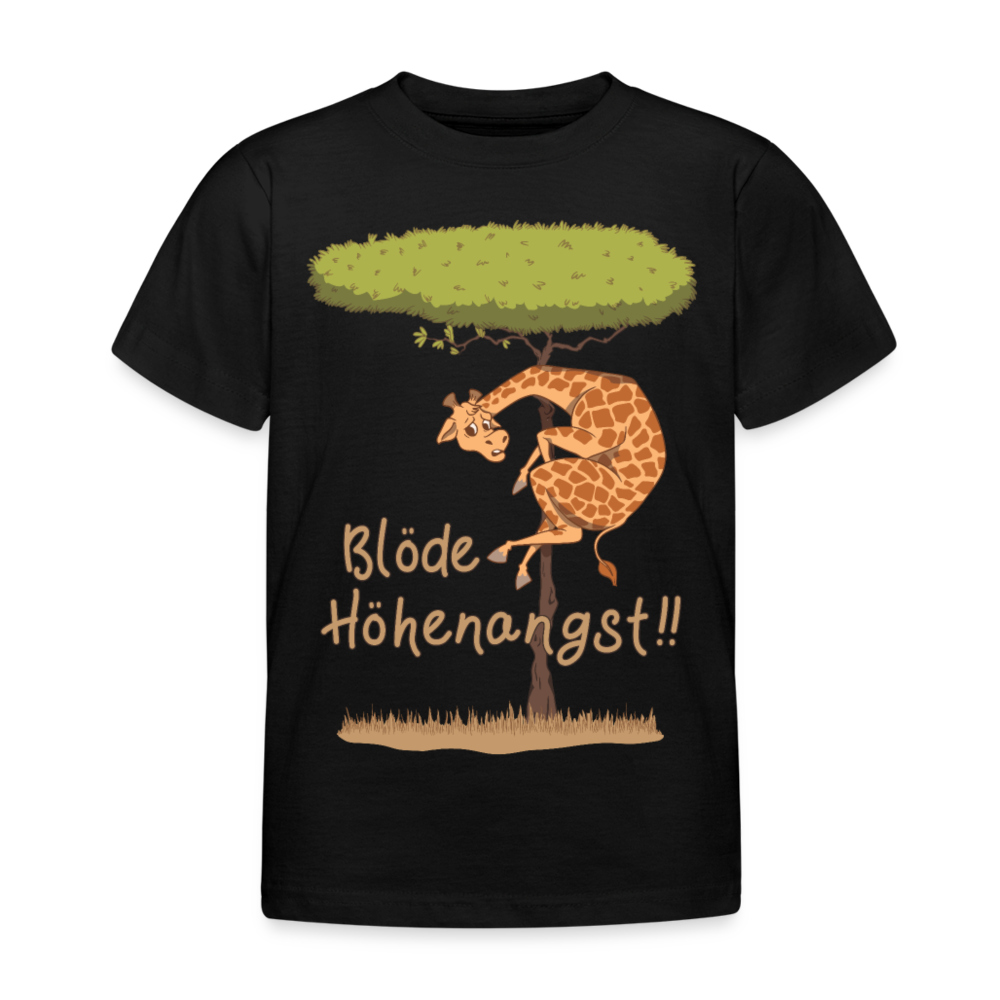 Kinder T-Shirt "Lustiger Giraffen-Spruch" - Schwarz
