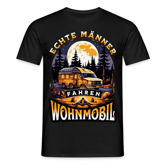Männer T-Shirt "Echte Männer fahren Wohnmobil" - Schwarz