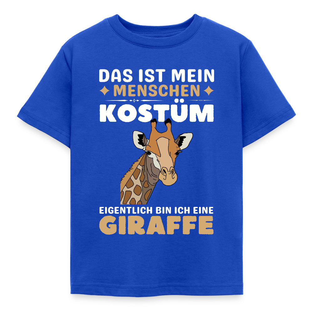 Kinder T-Shirt "Das ist mein Menschen Kostüm, eigentlich bin ich eine Giraffe" - Royalblau