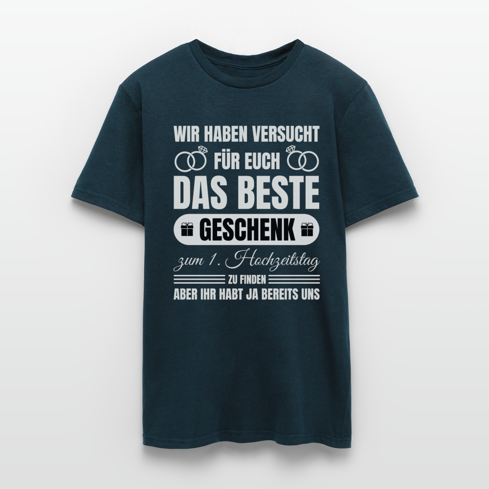 Männer T-Shirt "Das beste Geschenk zum 1. Hochzeitstag" (von Eltern) - Navy