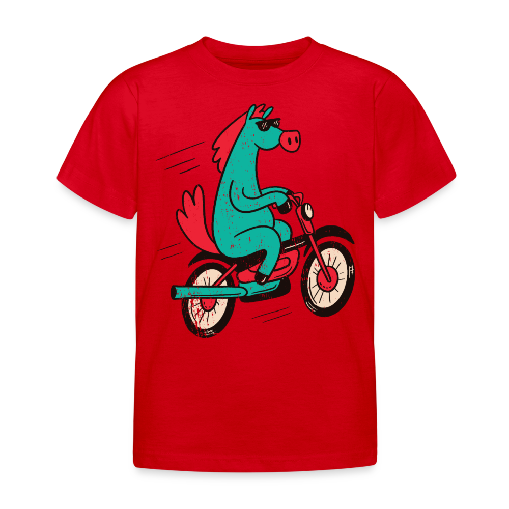 Kinder T-Shirt "Cooles Pferd" - Rot