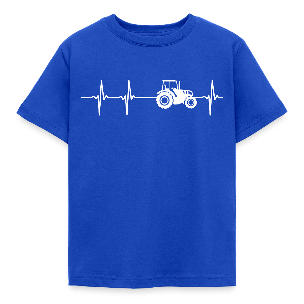 Kinder T-Shirt "Weißer Traktor Herzschlag" - Royalblau