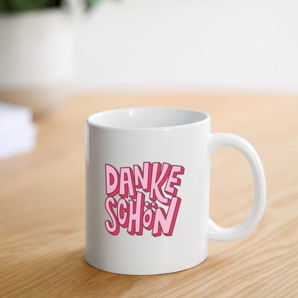 Tasse "Dankeschön" (Pinkes Motiv) - Weiß