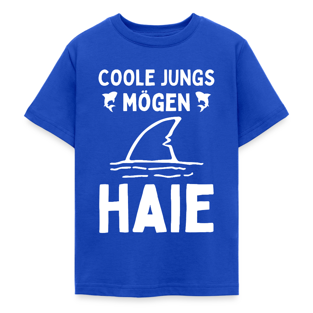 Teenager T-Shirt "Coole Jungs mögen Haie" - Royalblau