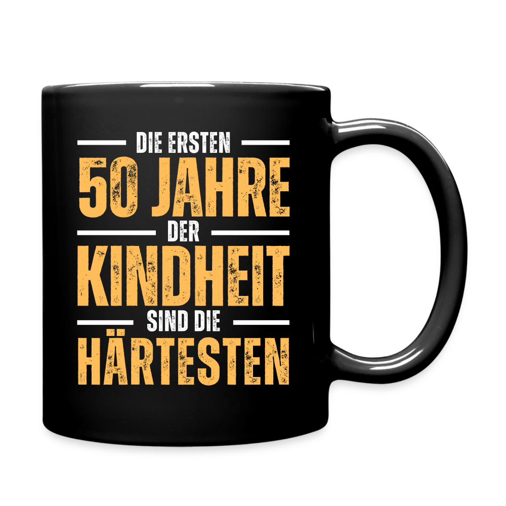 Tasse "Die ersten 50 Jahre" - Schwarz