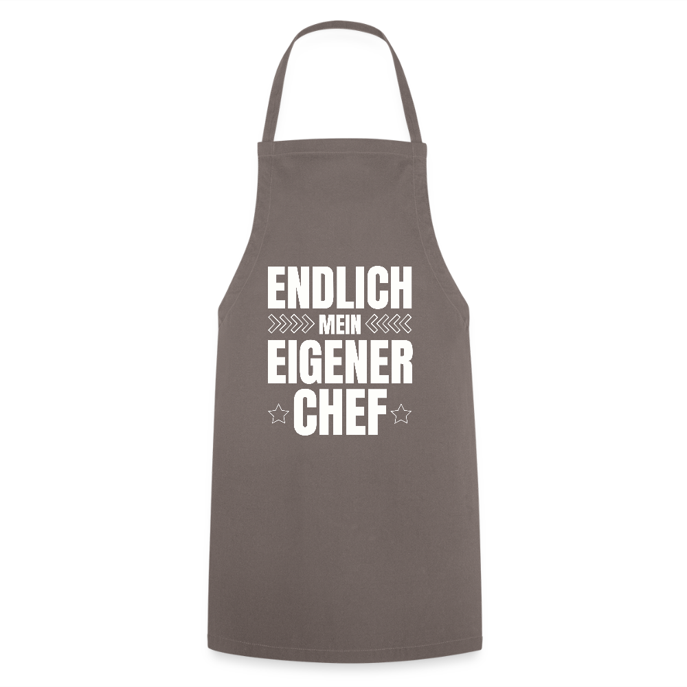 Kochschürze "Endlich mein eigener Chef" - Grau