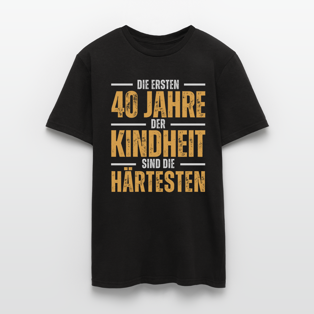 Männer T-Shirt "Die ersten 40 Jahre..." - Schwarz