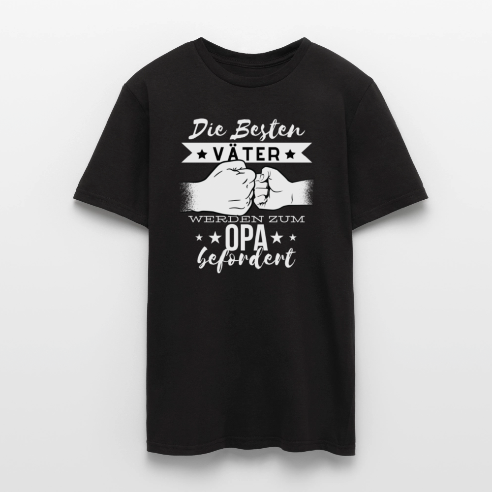 Männer T-Shirt "Die besten Väter werden zum Opa befördert" - Schwarz
