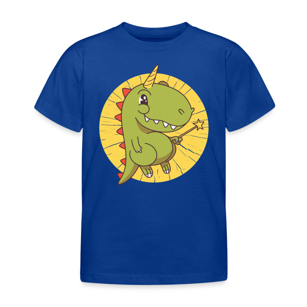 Kinder T-Shirt "Dinosaurier-Einhorn" - Royalblau