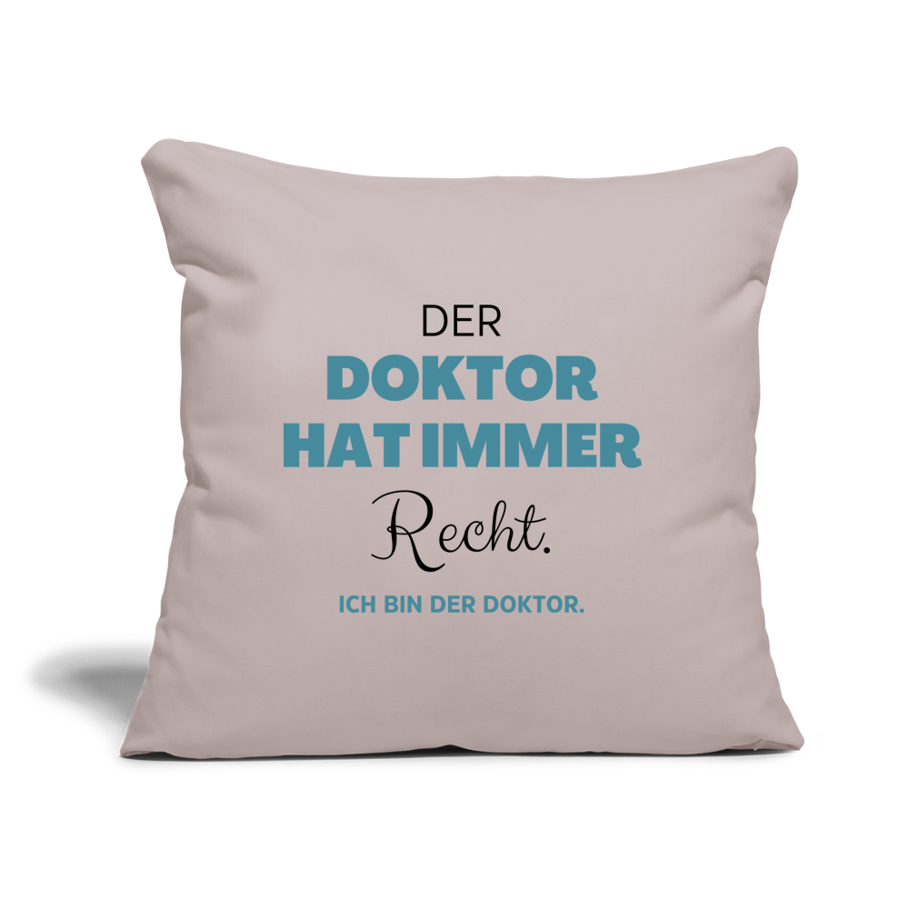 Sofakissen mit Füllung "Ich bin der Doktor" - helles Taupe