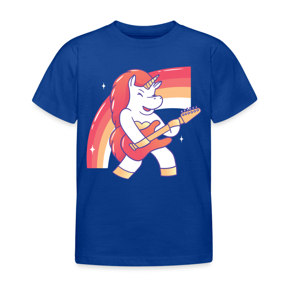 Kinder T-Shirt "Einhorn mit Gitarre" - Royalblau