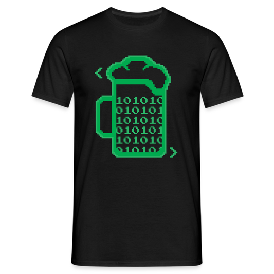 Männer T-Shirt "Bier-Binärcode" - Schwarz