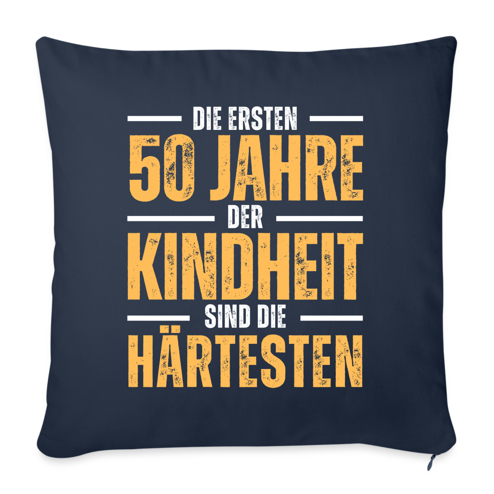 Sofakissen mit Füllung "Die ersten 50 Jahre" - Navy