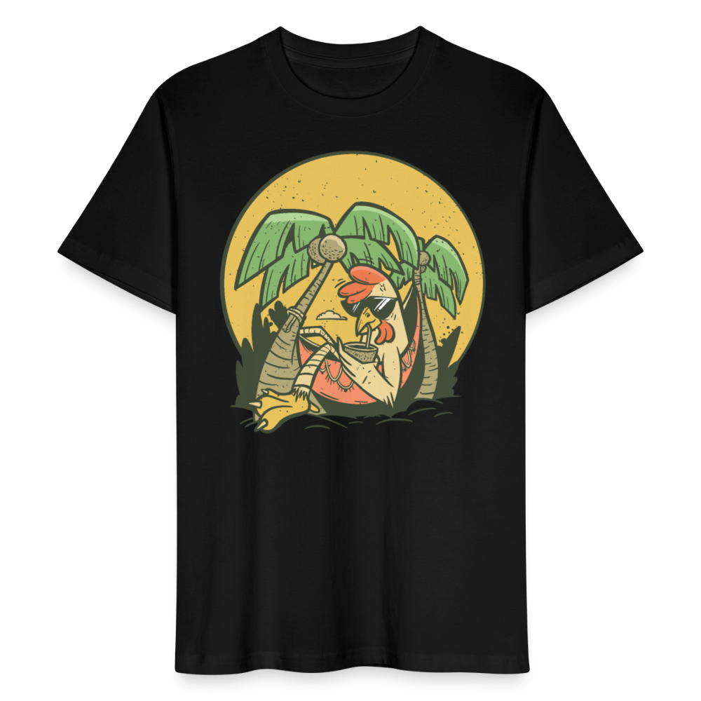 Männer Bio T-Shirt "Entspanntes Huhn" - Schwarz