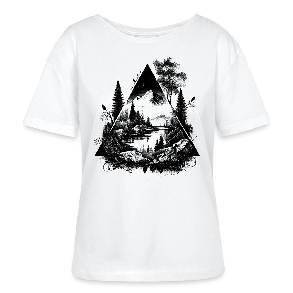 Frauen Bio-T-Shirt "Berge Landschaftsmotiv" - Weiß