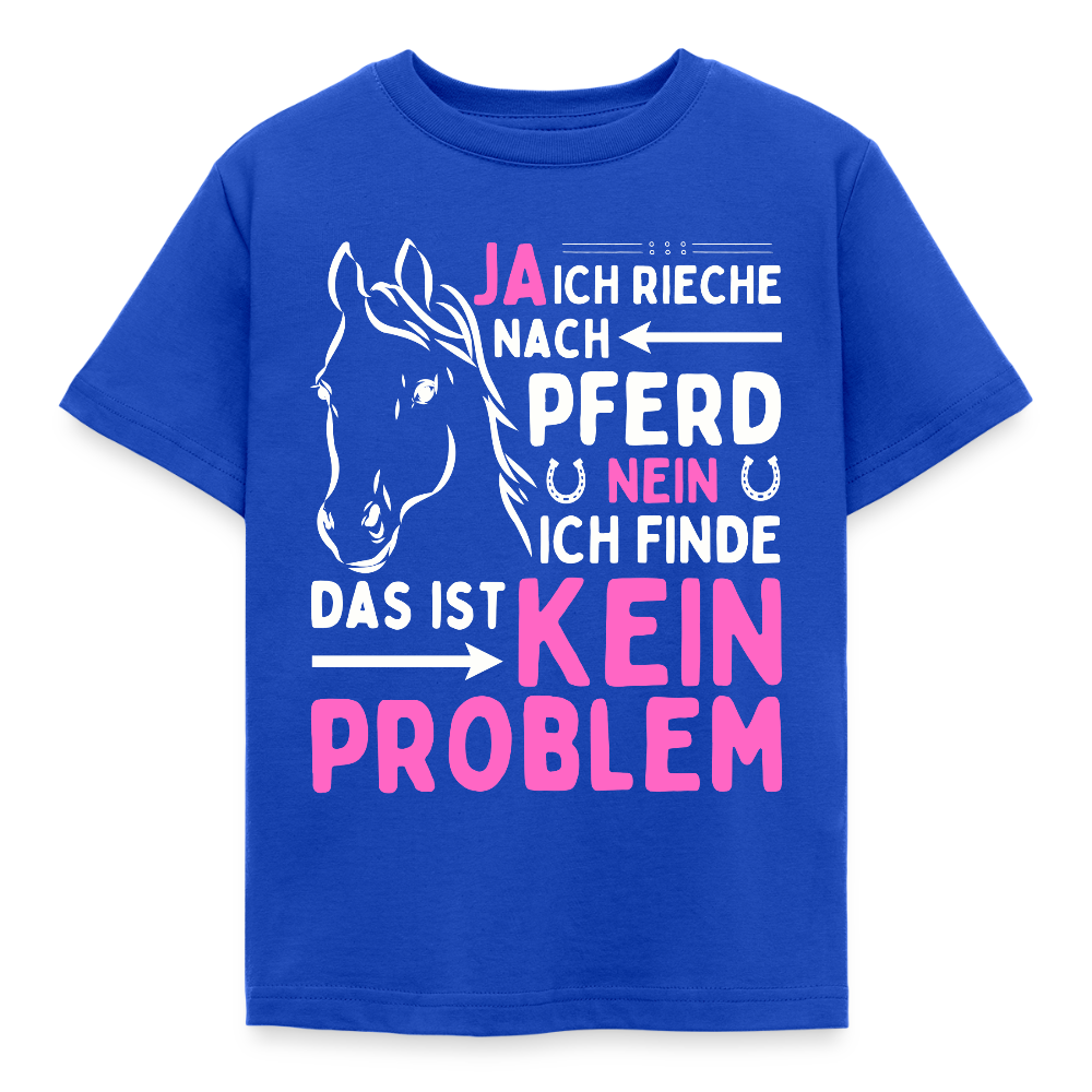 Kinder T-Shirt "Ja ich rieche nach Pferd" - Royalblau