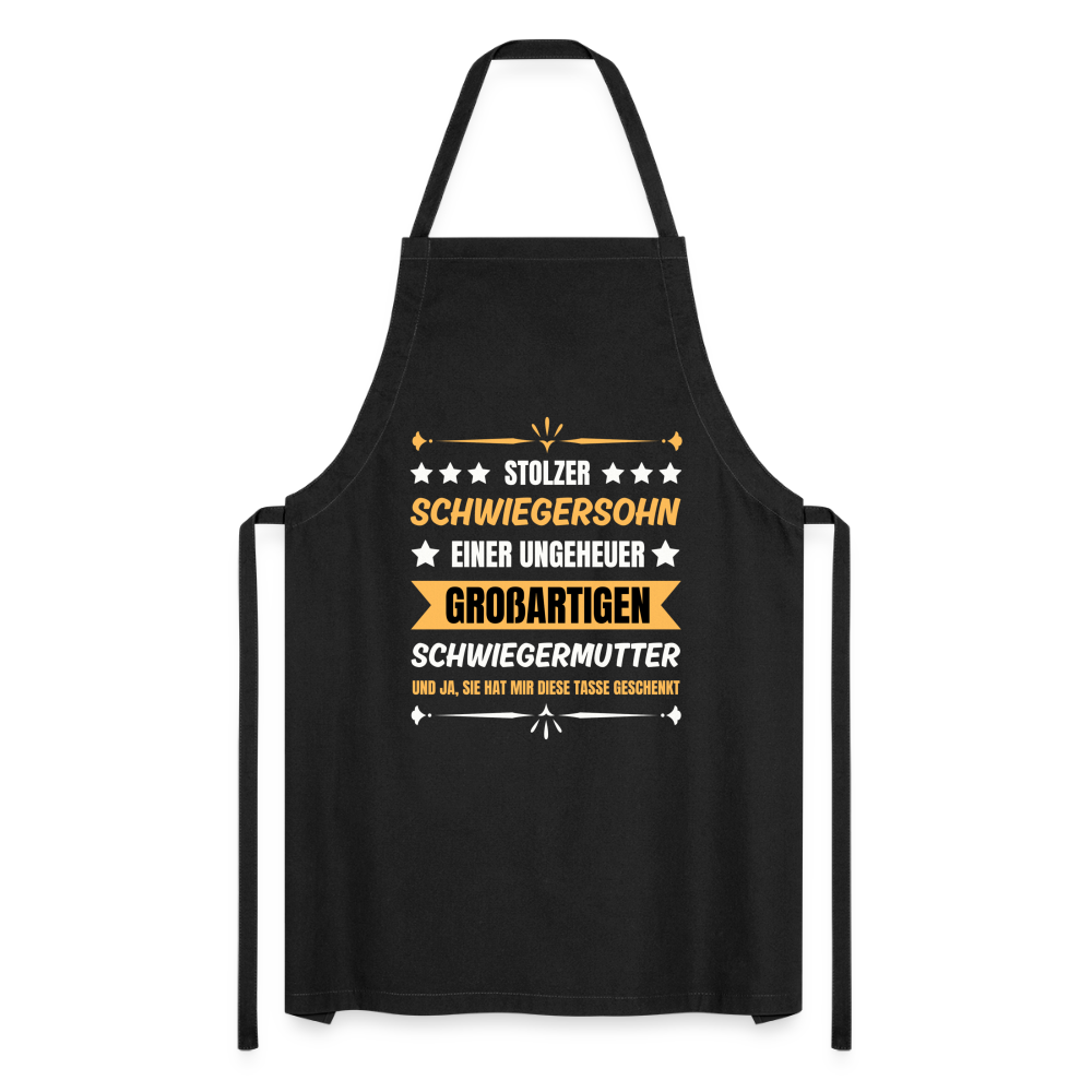 Kochschürze "Stolzer Schwiegersohn einer ungeheuer großartigen Schwiegermutter" - Schwarz