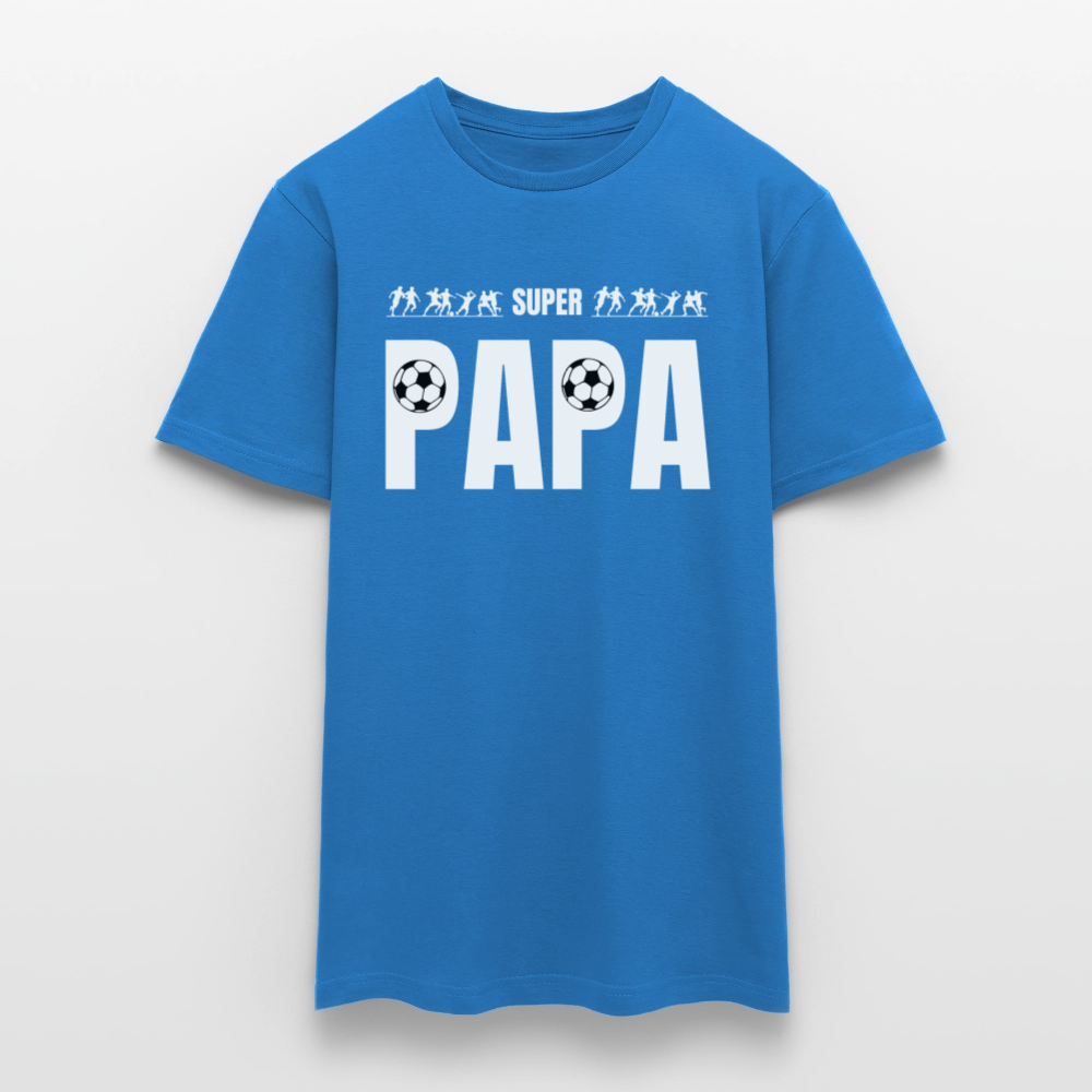 Männer T-Shirt "Super Papa" (Fußball-Motiv) - Royalblau