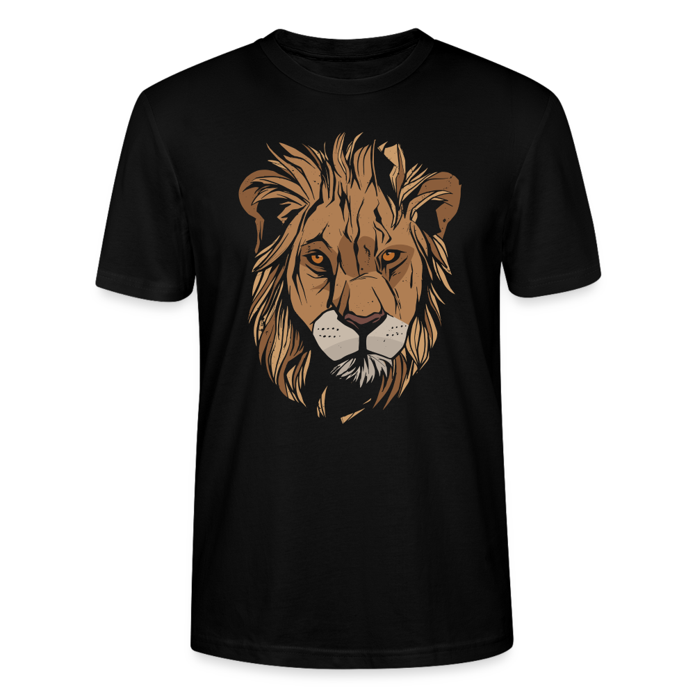 Männer Bio T-Shirt "Großer Löwenkopf" - Schwarz