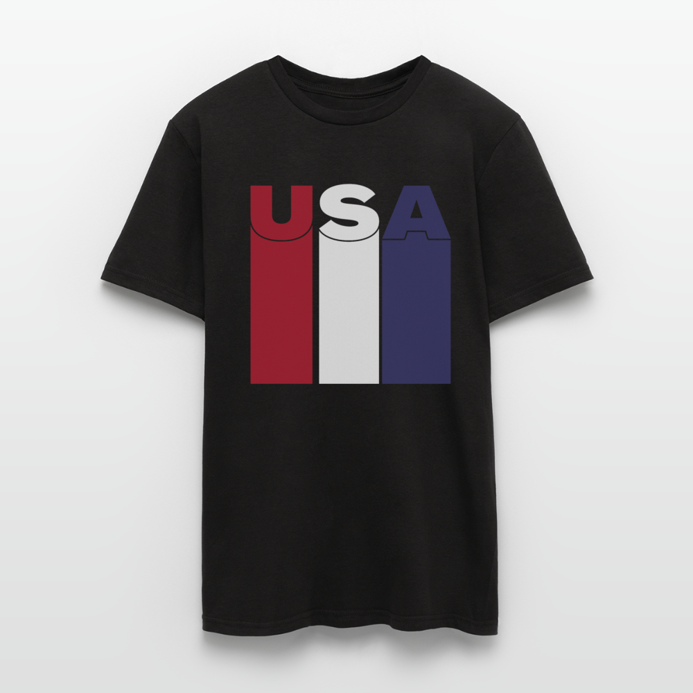 Männer T-Shirt "Modischer USA Schriftzug" - Schwarz