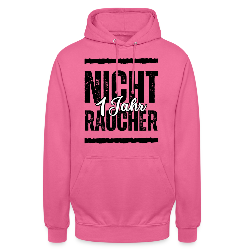 Unisex Hoodie "1 Jahr Nichtraucher" - Pink