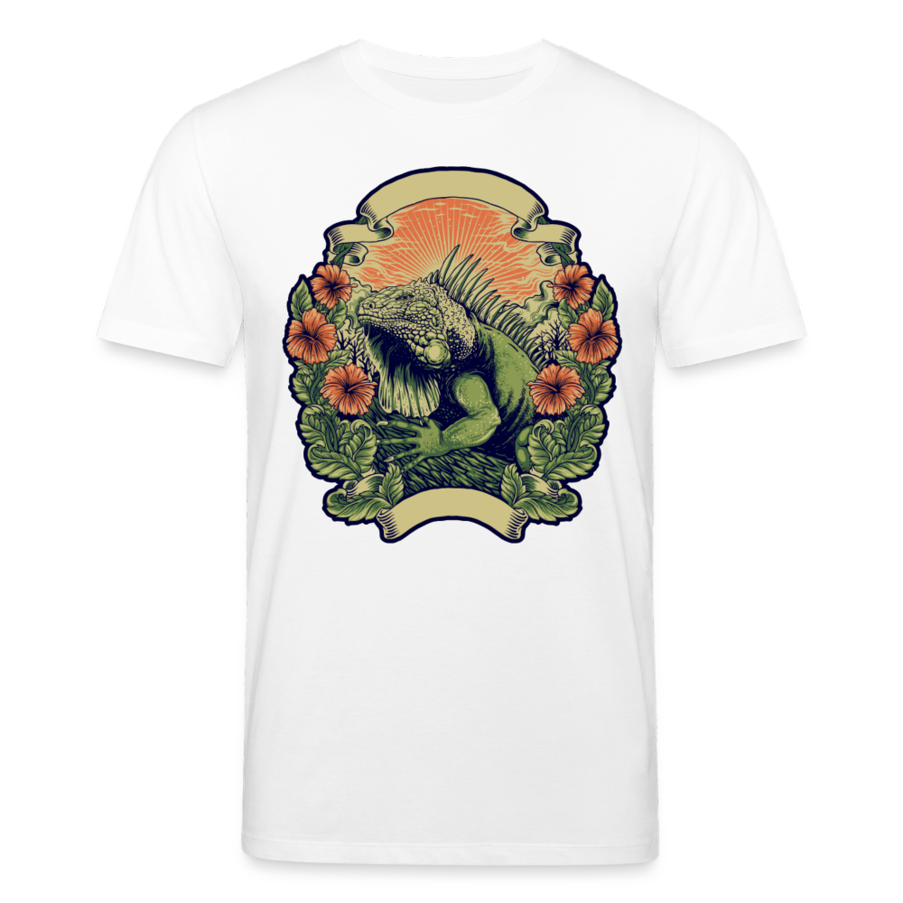 Männer Bio T-Shirt "Cooles Reptil" - Weiß