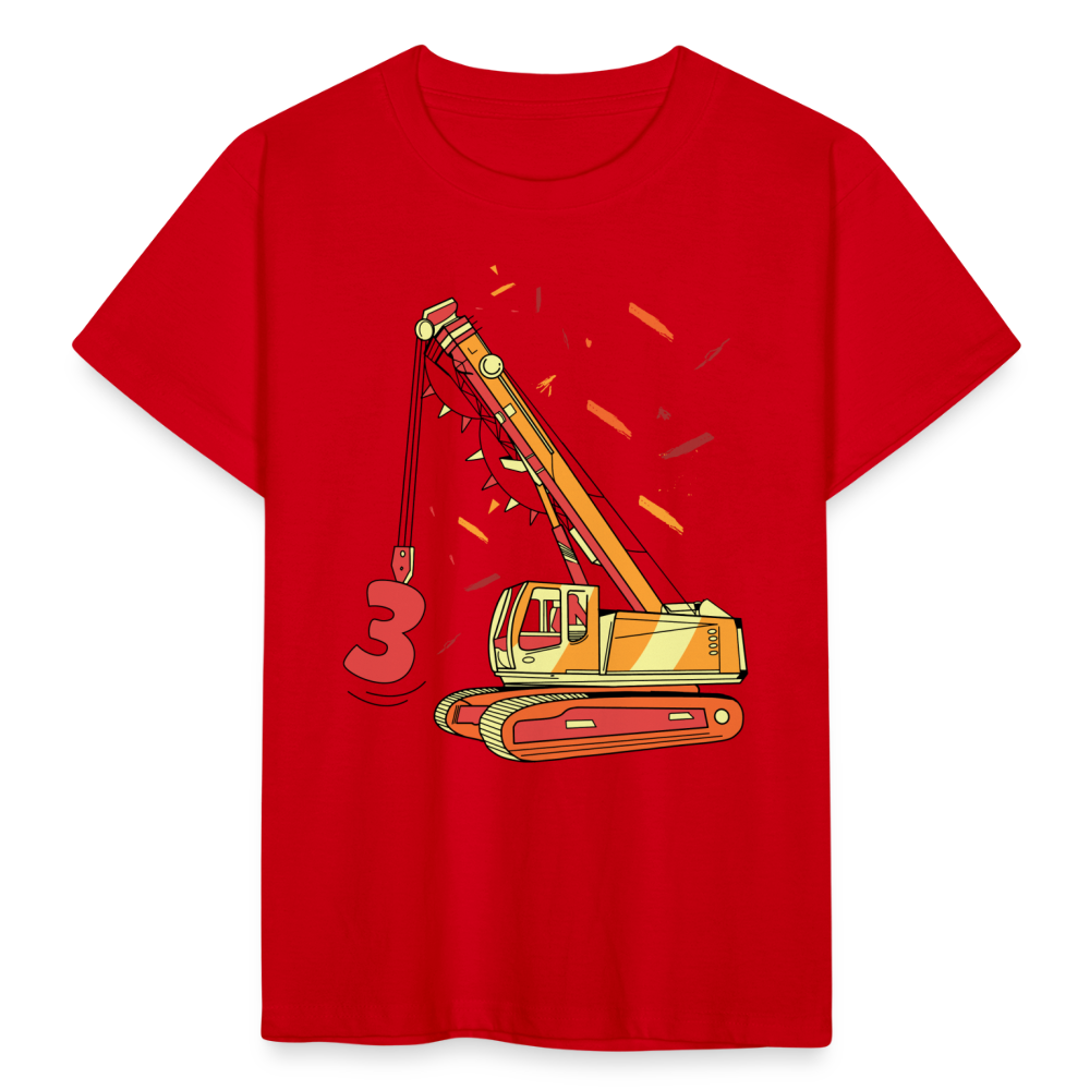 Kinder T-Shirt "Bagger 3 Jahre" - Rot