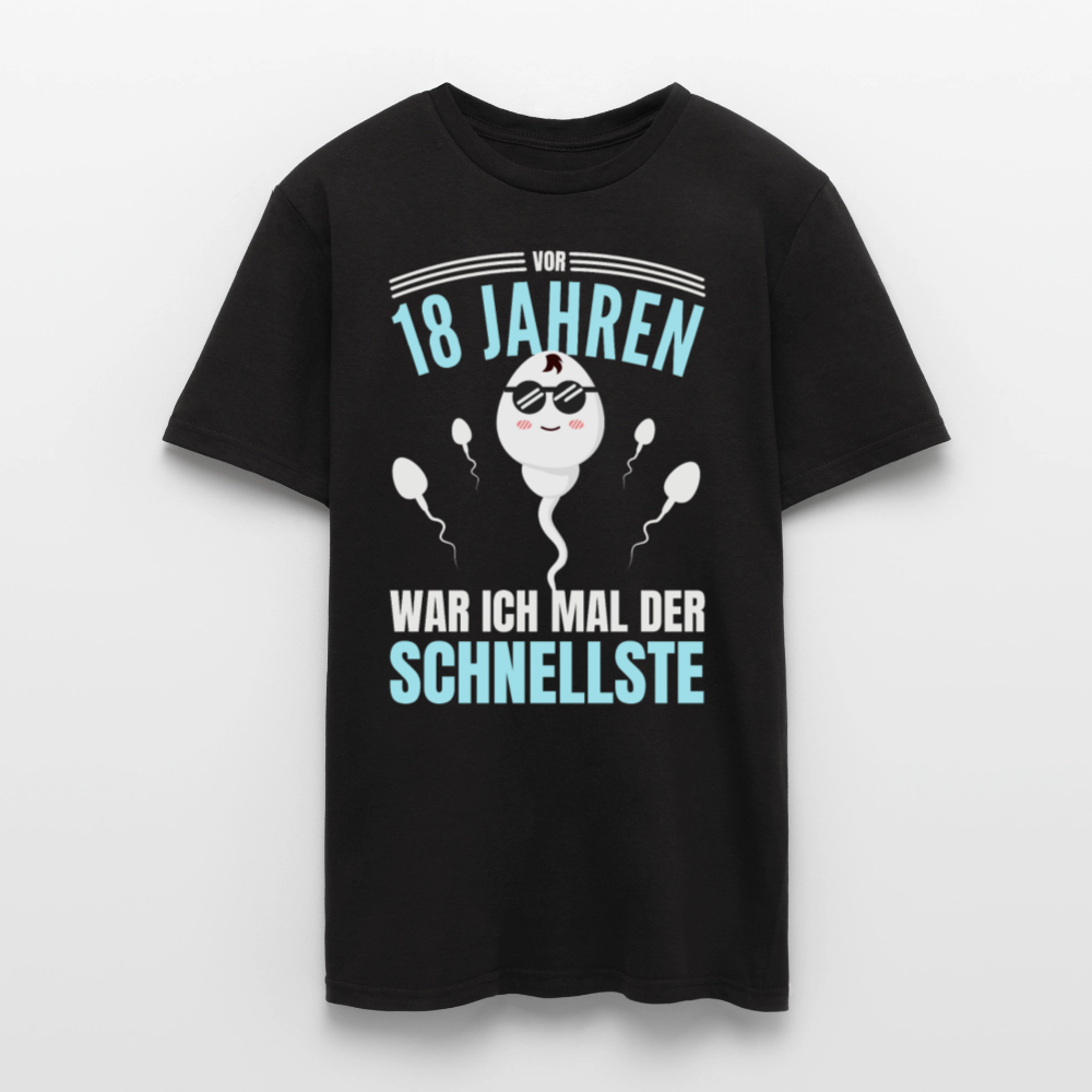 Männer T-Shirt "Vor 18 Jahren war ich mal der schnellste" - Schwarz
