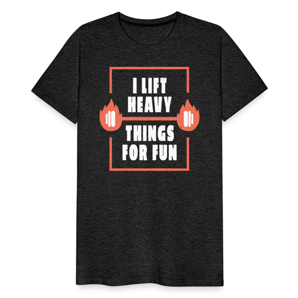 Männer Premium T-Shirt " I lift heavy things for fun" - Anthrazit