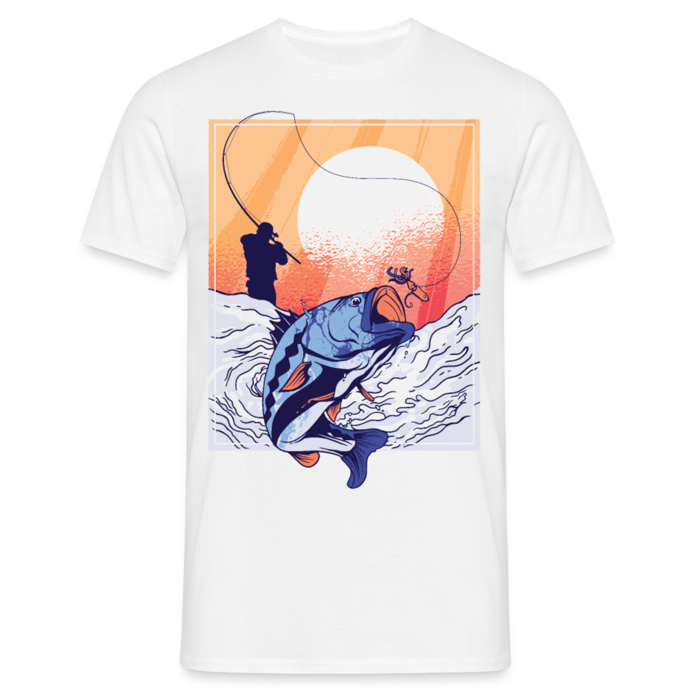 Männer T-Shirt "Angler in Aktion" - Weiß