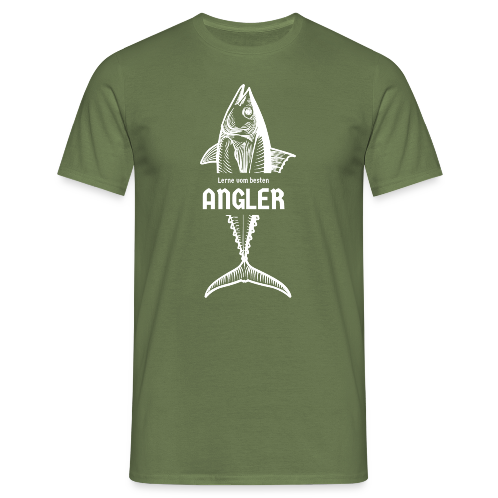 Männer T-Shirt "Lerne vom besten Angler" - Militärgrün