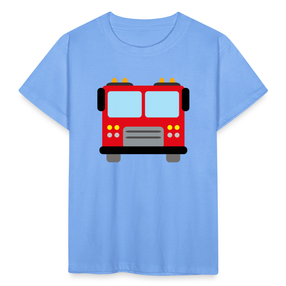Kinder T-Shirt "Großes Feuerwehr-Auto" - Himmelblau
